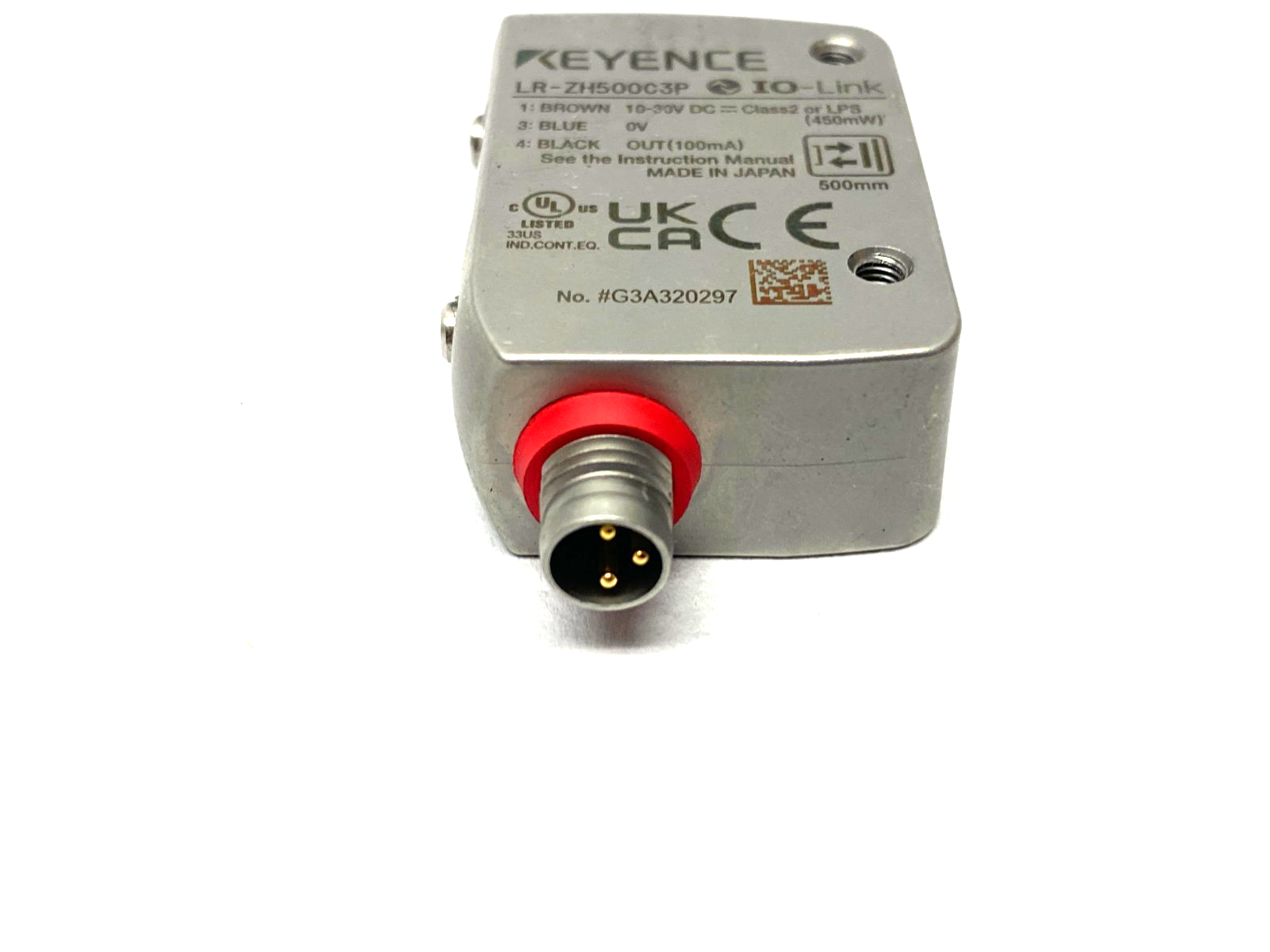 Keyence LR-ZH500C3P Self-Contained Cmos Laser Sensor M8 Connector Type 500mm - Maverick Industrial Sales