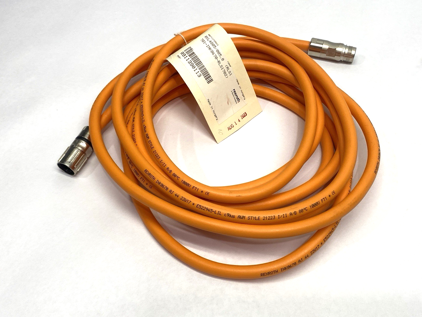 Rexroth R11390113 Double-Ended Encoder Cable 5m RKL4805/005,0 - Maverick Industrial Sales