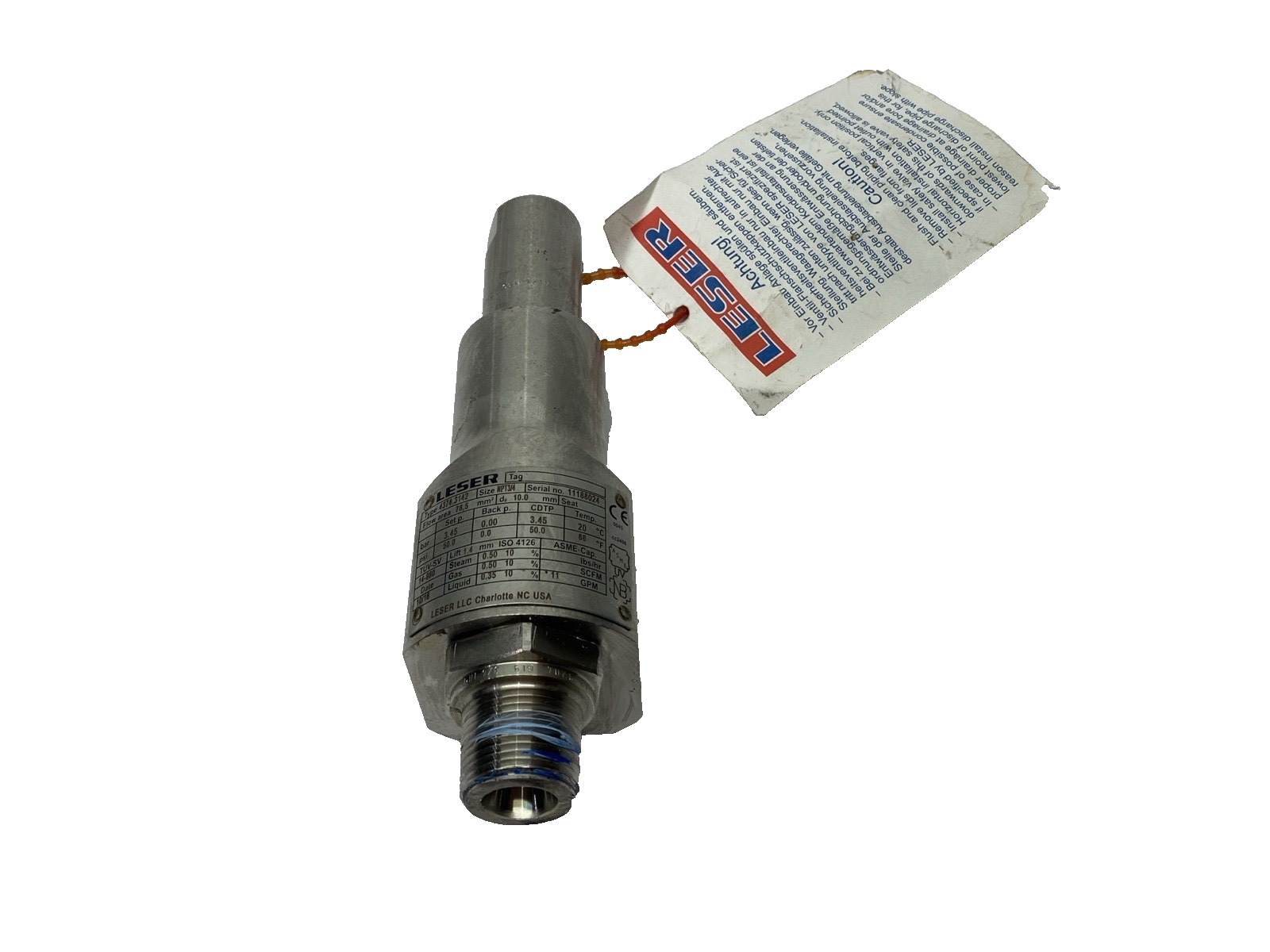4374.3142 | Leser Safety Relief Valve 3/4" NPT Inlet 1" NPT Outlet 50psi - Used - Maverick Industrial Sales