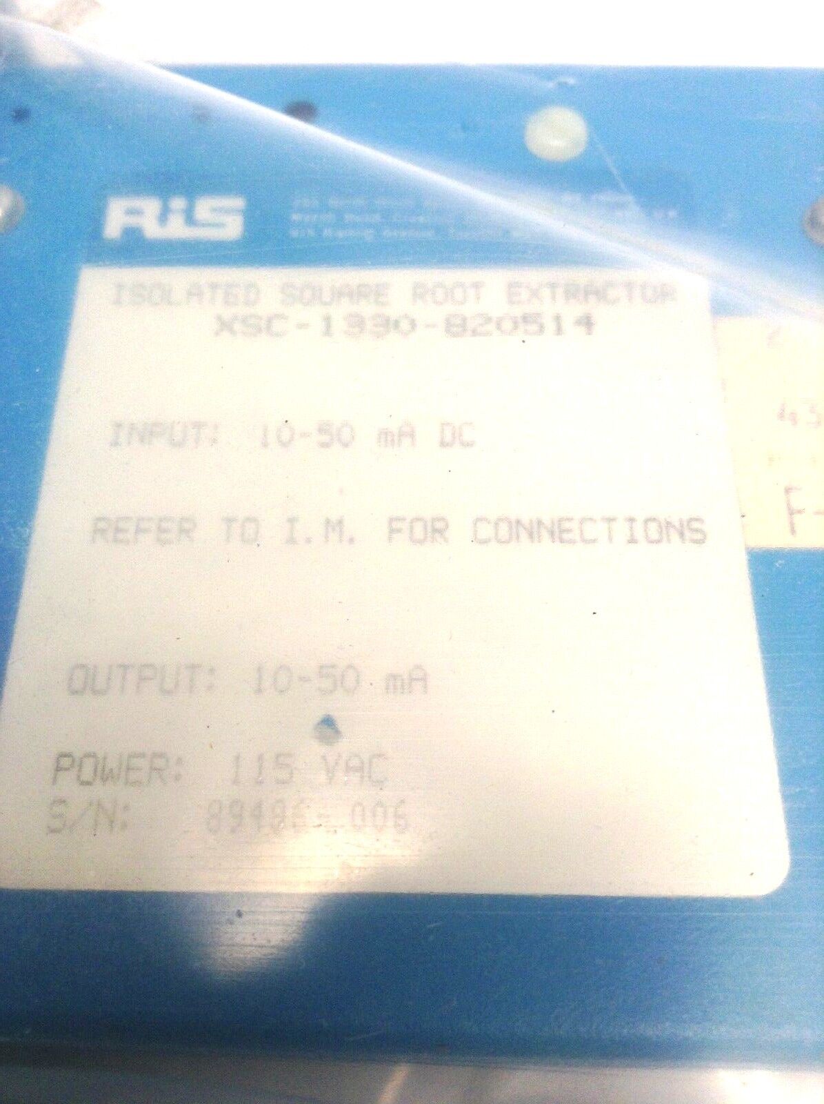 Rochester Instrument Systems RiS XSC-1330-820514 Isolated Square Root Extractor - Maverick Industrial Sales