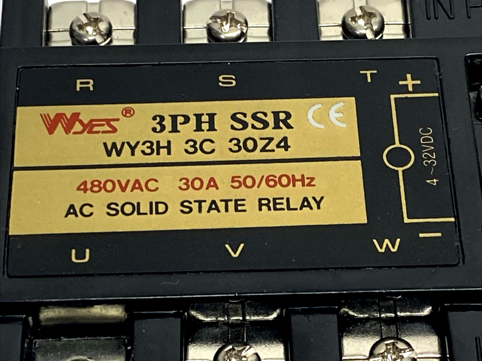 Wyes WY3H 3C 30Z4 AC Solid State Relay 580VAC 30A 4-32VDC WY3H3C30Z4 - Maverick Industrial Sales