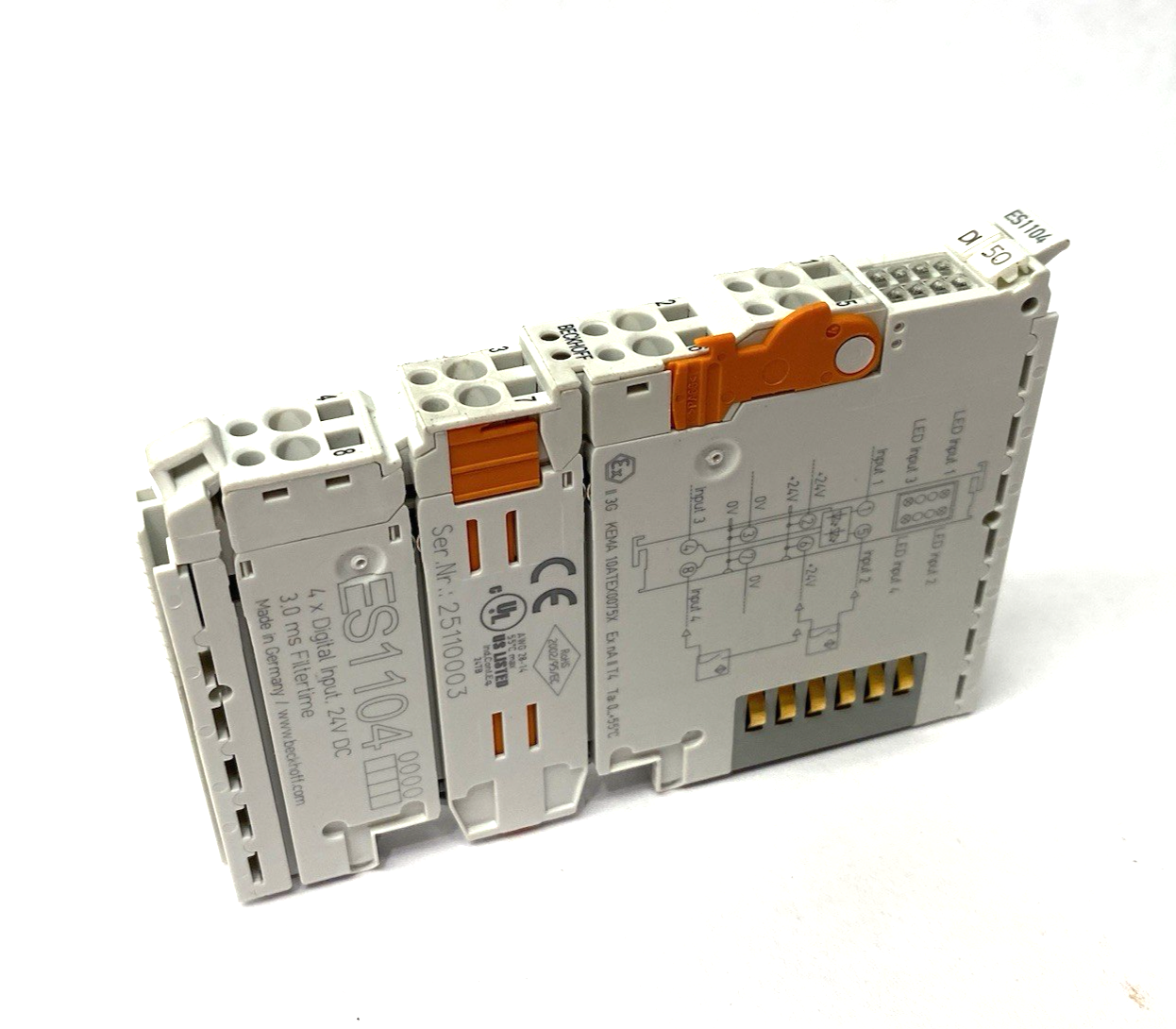 Beckhoff ES1104 EtherCAT Digital Input Terminal 24VDC 3.0ms Filtertime - Maverick Industrial Sales