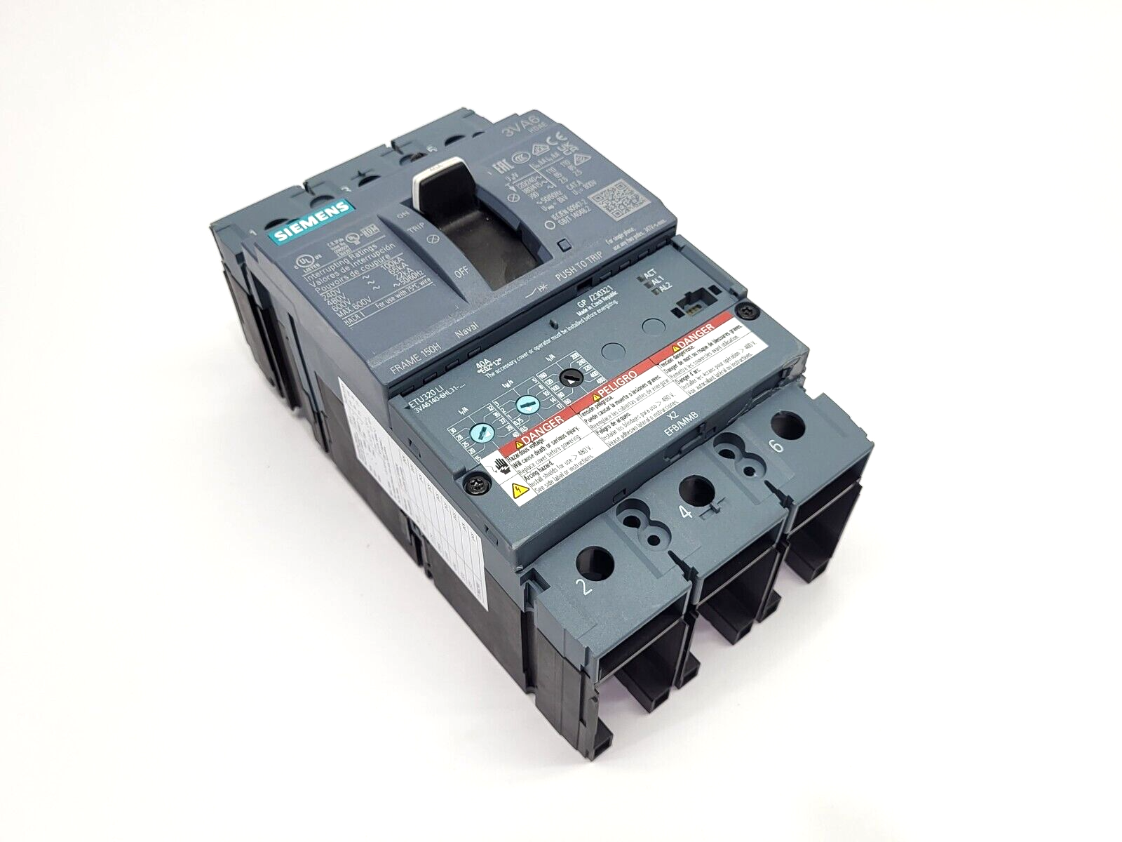 Siemens 3VA6140-6HL31-0AA0 Circuit Breaker CHIPPED CORNER - Maverick Industrial Sales