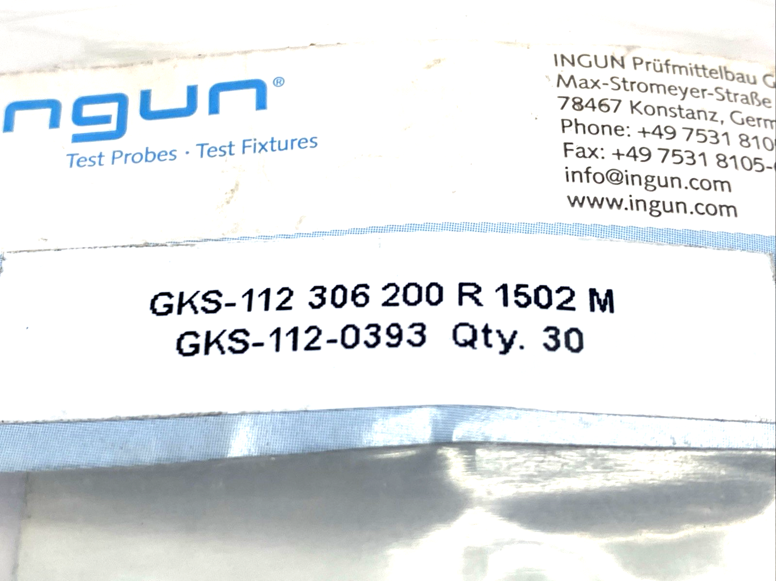 Ingun GKS-112 306 200 R 1502 M Spring-Loaded Test Probe GKS-112-0393 LOT OF 21 - Maverick Industrial Sales