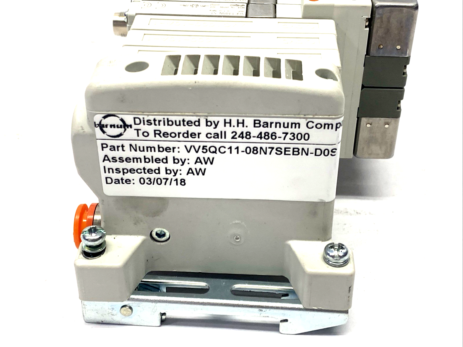 SMC VV5QC11-08N7SEBN-D0S Solenoid Valve Manifold 5-Valves, 8-Station VQC1400N-51 - Maverick Industrial Sales