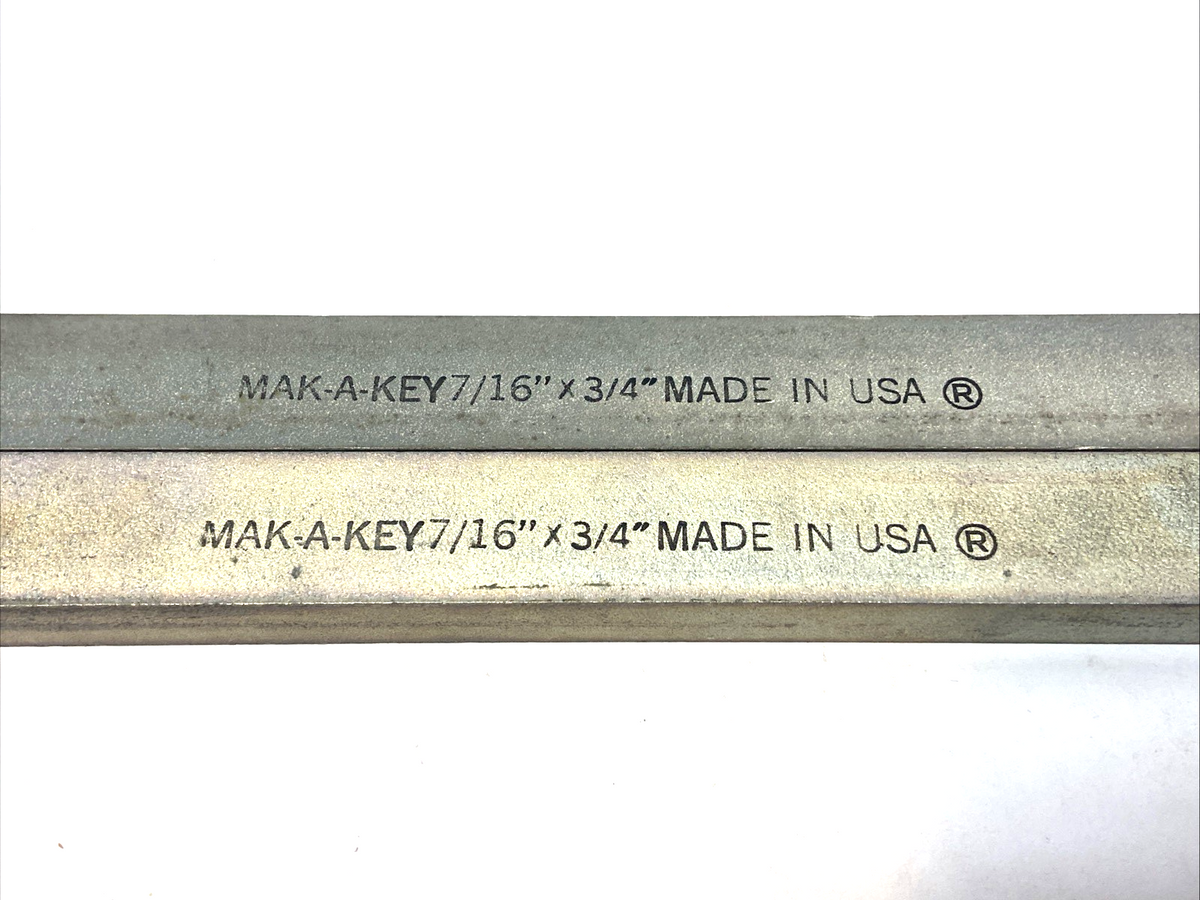 MAK-A-KEY Key Stock 7/16" x 3/4" x 1ft Carbon Steel LOT OF 2 - Maverick Industrial Sales