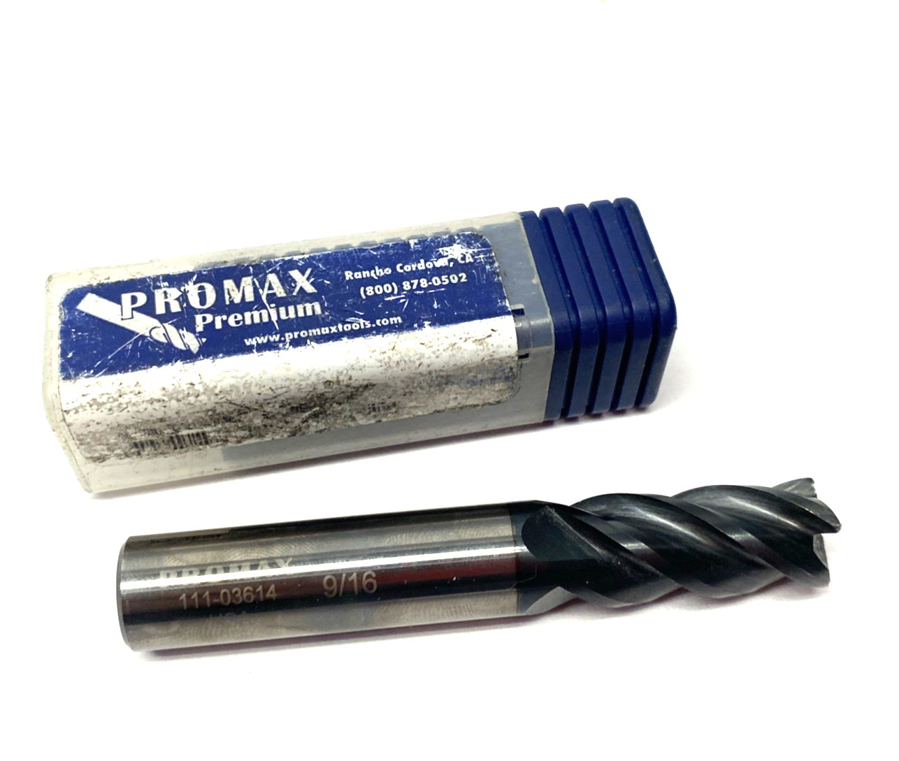 111-03614 | ProMax Square End Mill: 9/16" Dia, 1-1/4" LOC, 9/16" Shank, 4-Flute - Used - Maverick Industrial Sales