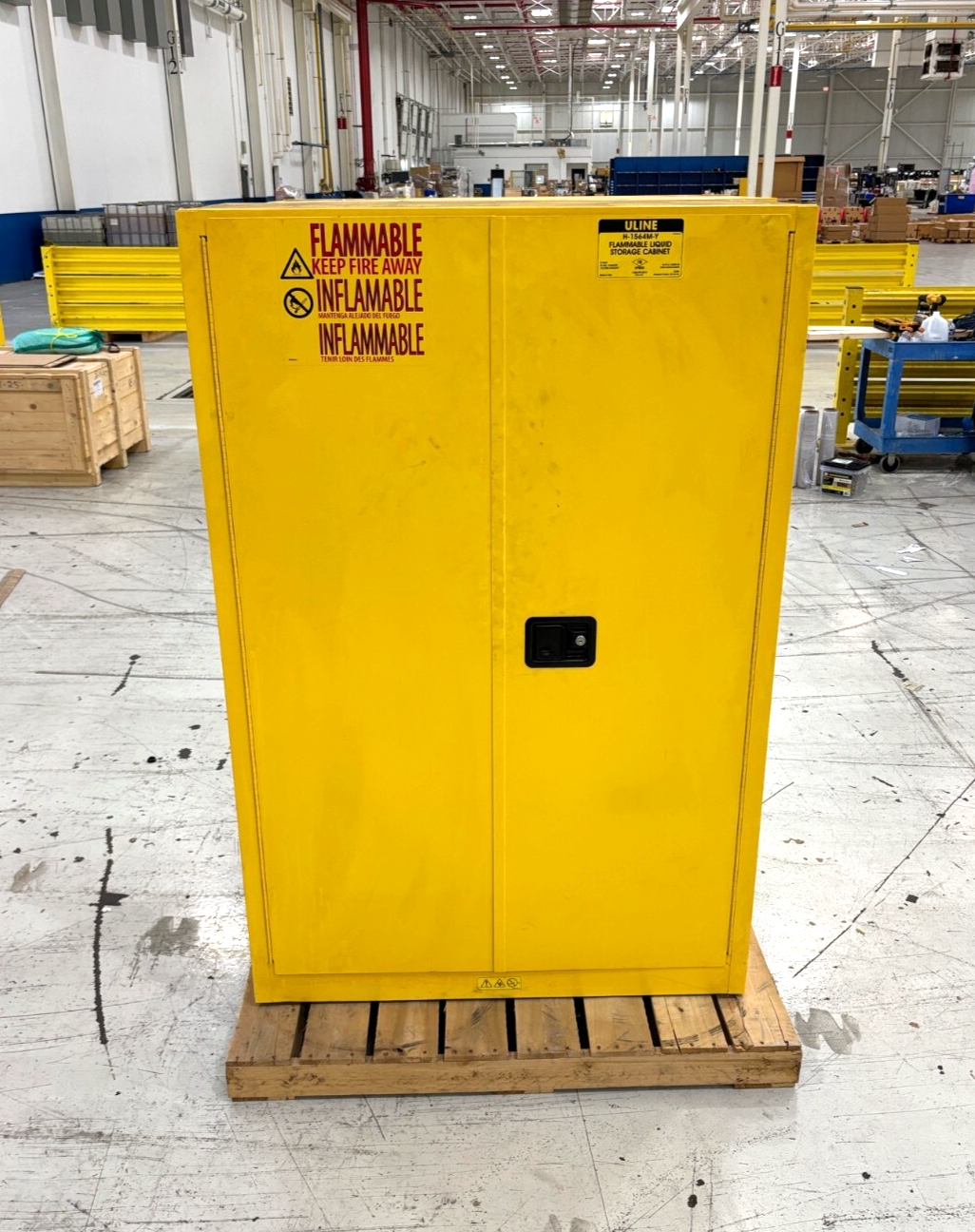 ULINE H-1564M-Y Flammable Liquid Storage Cabinet, 45 Gal. Capacity, No Key - Maverick Industrial Sales