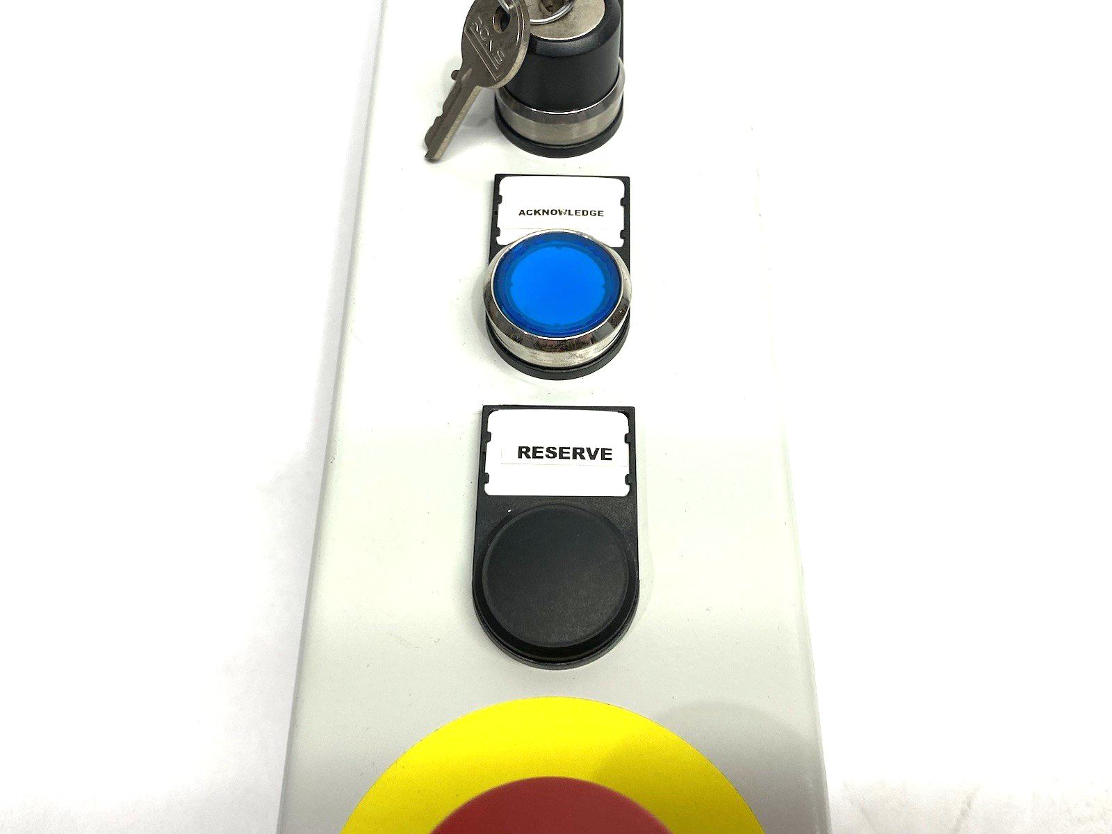 None | Operator Pushbutton Enclosure Control Assembly, Enable, Disable, E-Stop, Key - Used - Maverick Industrial Sales