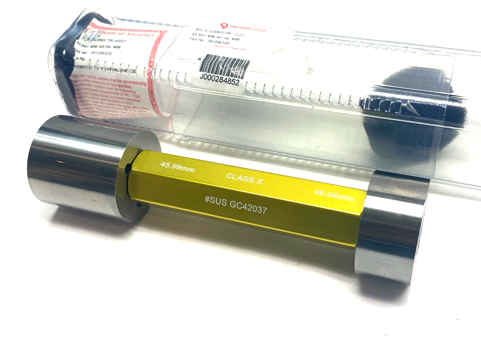 Vermont Gage 191204320 Trilock GO/NO-GO Assembly Steel Class X 45.99+mm/46.04-mm - New – Open box - Maverick Industrial Sales