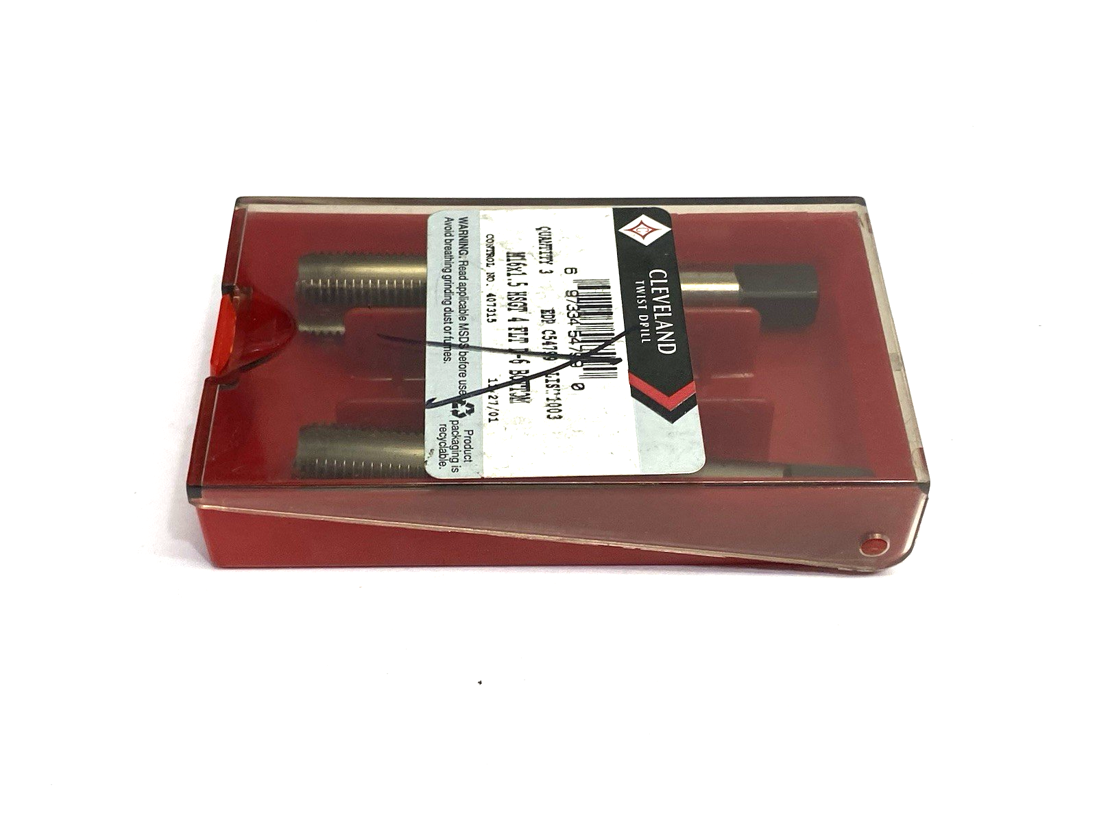 Cleveland C54799 Straight Flute Hand Tap M16x1.5 HSGT 4-Flute D-6 Bottom 2-PACK - Maverick Industrial Sales