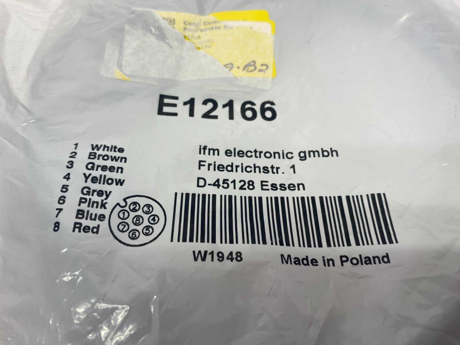 Ifm E12166 Single Ended Cordset Female 8-Pin - Maverick Industrial Sales