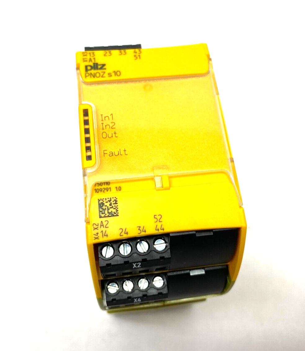 PNOZ s10 24VDC 4n/o 1n/c,750110 | Pilz PNOZ s10 24VDC 4n/o 1n/c PNOZsigma Safety Contact Expansion Module 750110 - Used - Maverick Industrial Sales