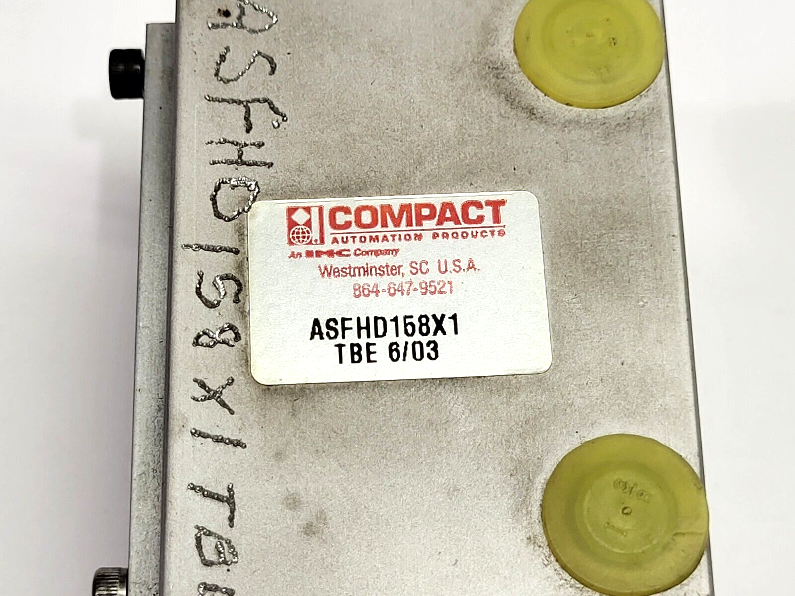 Compact Automation ASFHD158X1 TBE 6/03 Pneumatic Cylinder - Maverick Industrial Sales
