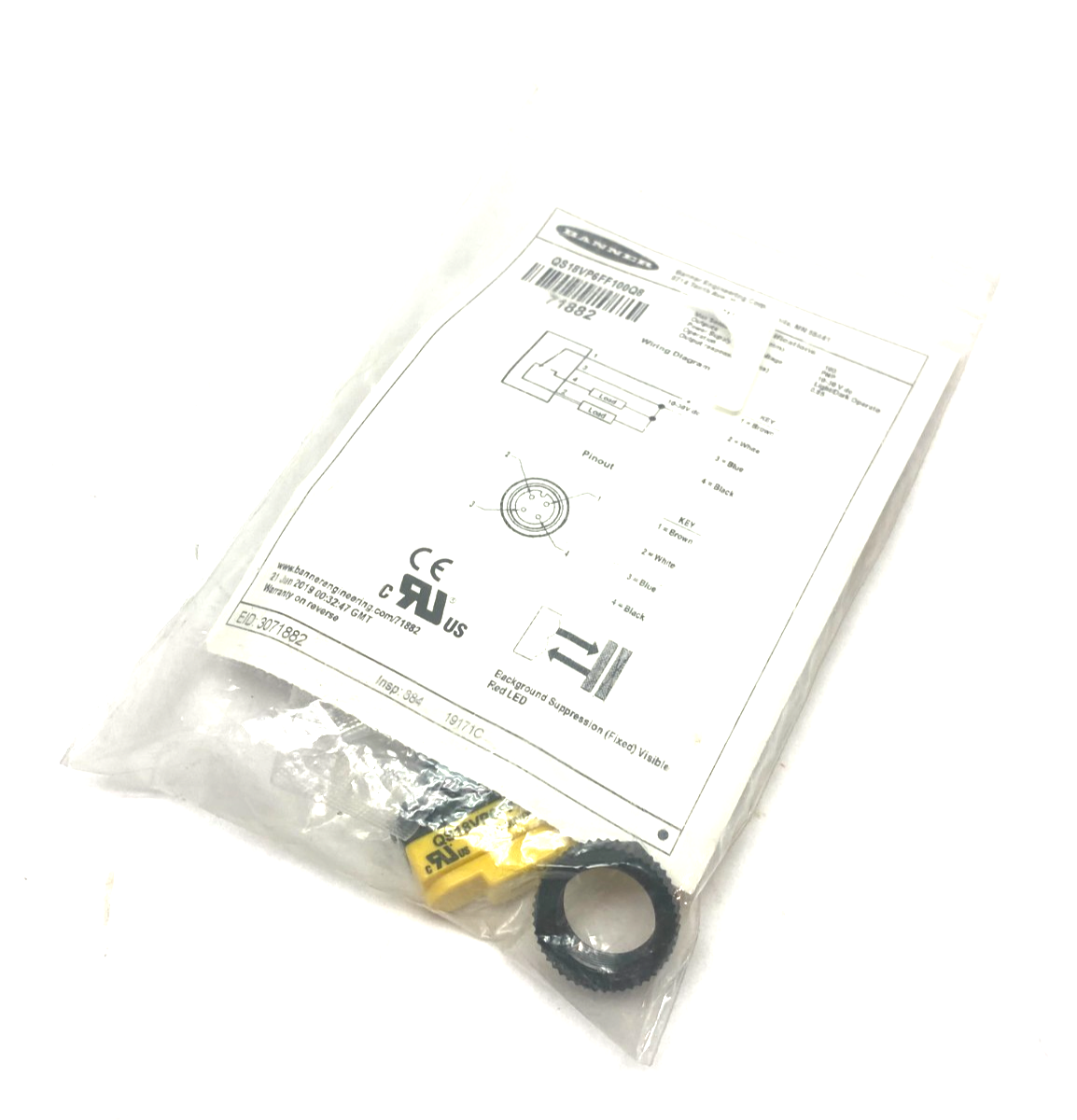 Banner QS18VP6FF100Q8 WORLD-BEAM Fixed Field Photoelectric Sensor 71882 - Maverick Industrial Sales
