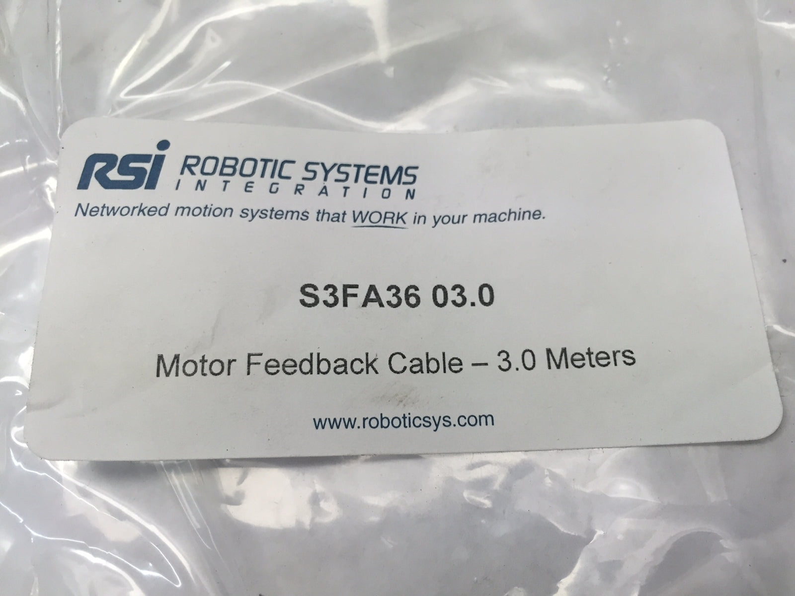 Robot Systems Integration RSI S3FA36 03.0 Motor Feedback Cable 3m - Maverick Industrial Sales