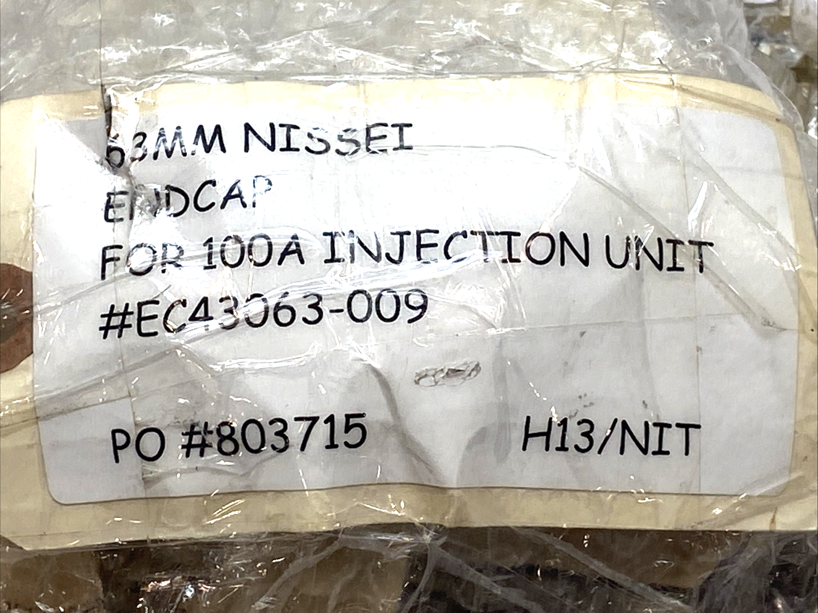 Nissei EC43063-009 63mm End Cap For 100A Injection Unit - Maverick Industrial Sales
