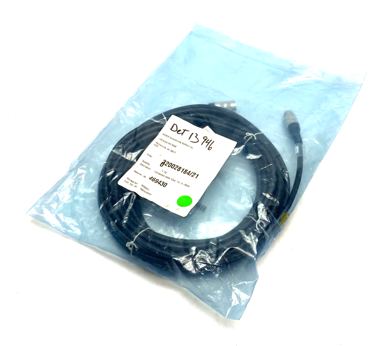 Weber 469430 Screwdriving System Connection Cable 12-pol ST140 - New – Open box - Maverick Industrial Sales