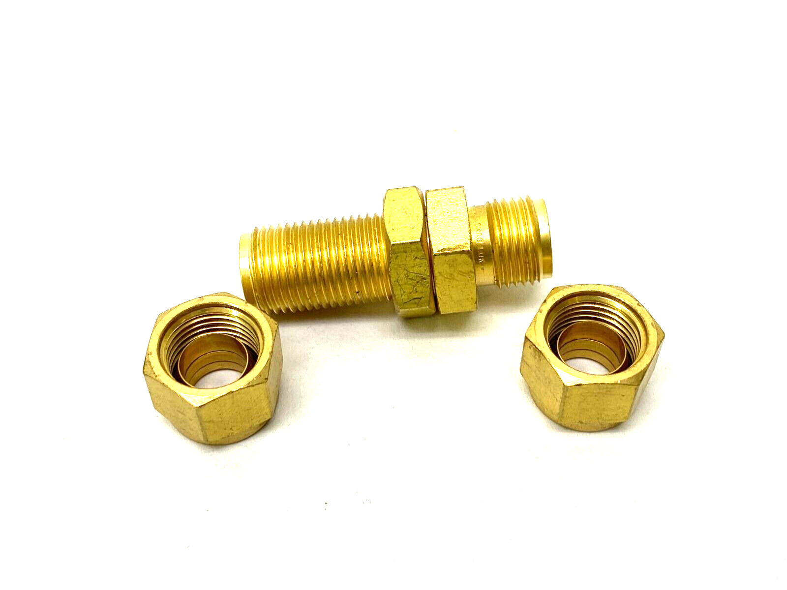 Swagelok B-600-61 Brass Bulkhead Compression Tube Fitting 3/8" Tube OD - Maverick Industrial Sales
