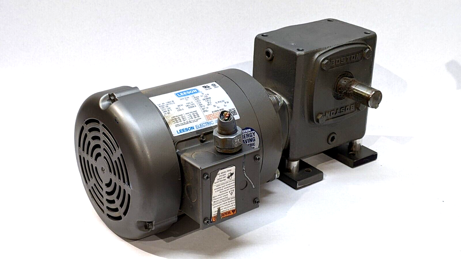 Leeson 110047.00 Electric Motor w/Boston Gear F721B-40K-B5-G Speed Reducer - Maverick Industrial Sales