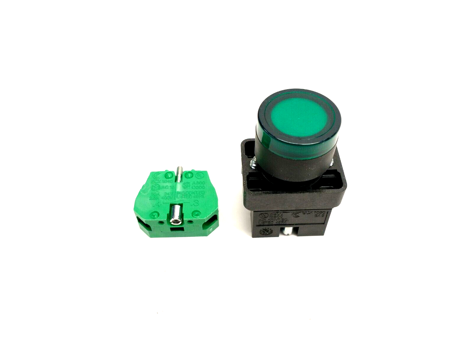 GCX3202-24L,ECX1040 | Automation Direct GCX3202-24L 22mm Green Pushbutton 30mm Operator & ECX1040 - New - Maverick Industrial Sales