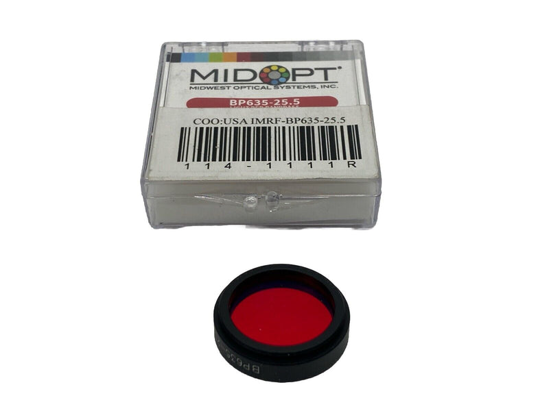 MidOpt BP635-25.5 Broad Bandwidth Light Red Bandpass Filter M25.5x0.5 - Maverick Industrial Sales