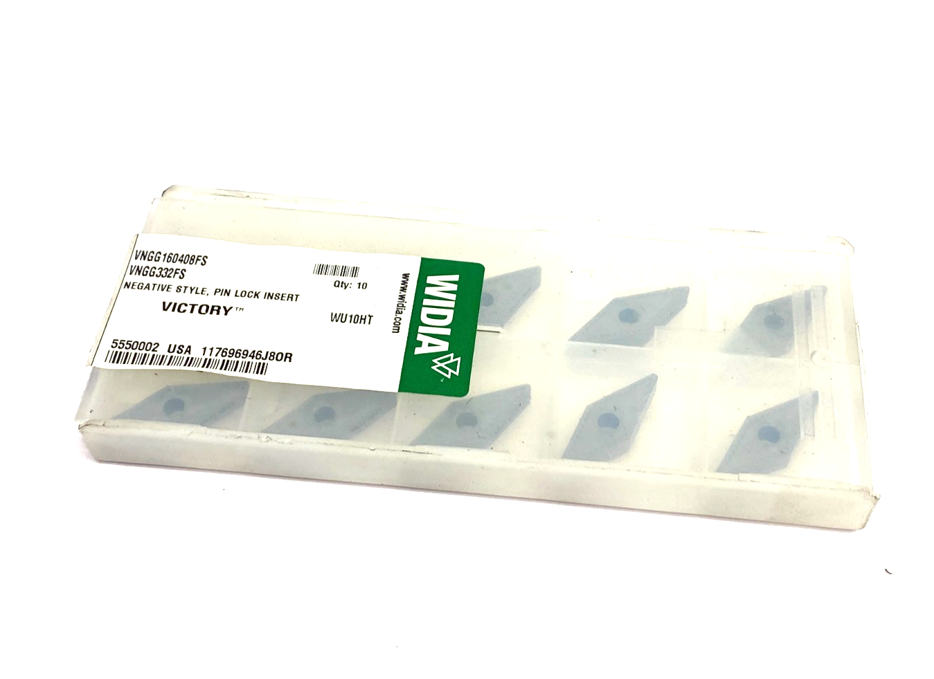 Widia 5550002 Victory™ Turning Insert Finishing Sharp VNGG160408FS PKG OF 10 - Maverick Industrial Sales