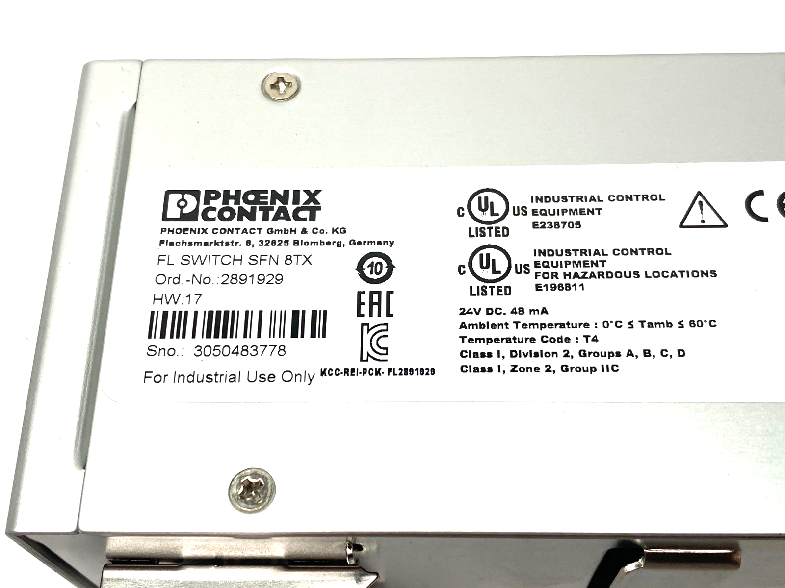 Phoenix Contact FL SWITCH SFN 8TX Industrial Ethernet Switch 8-Port 2891929 - Maverick Industrial Sales