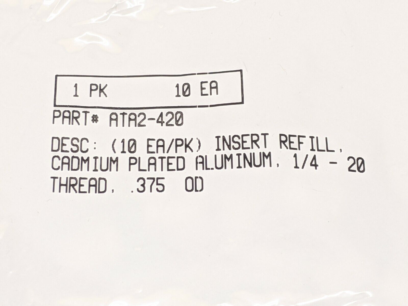 AVK ATA2-420 Aluminum Knurled Rivet Nut 1/4"-20 Thread .375 OD BAG OF 10 - Maverick Industrial Sales