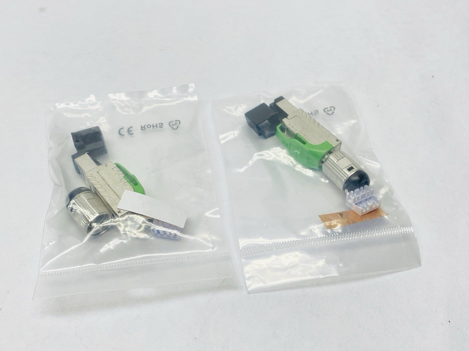 Linkup CON-TLC6ASFT-GN-02 Cat6A RJ45 Wireable Connector 22AWG S/FTP 10G 2-PACK - Maverick Industrial Sales