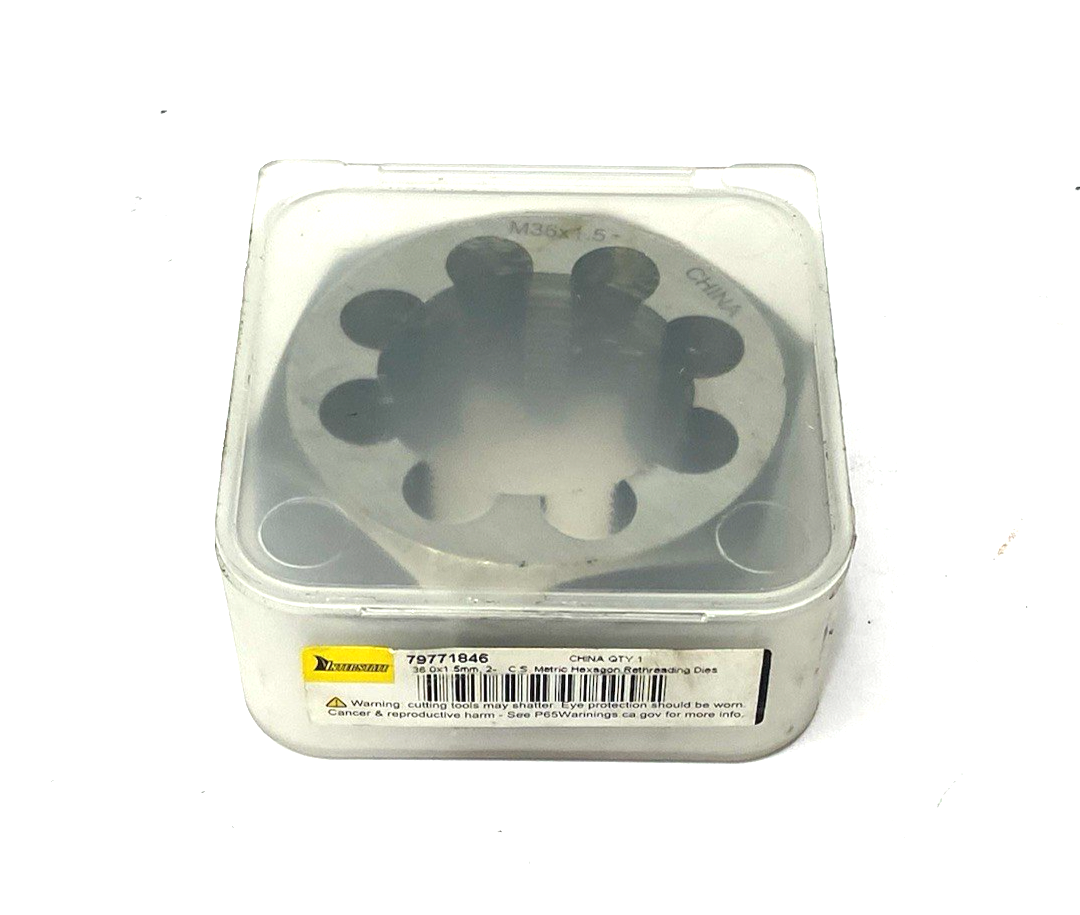 79771846 | Interstate Hex Rethreading Die: M36x1.5, 1" Thick, Right Hand - New – Open box - Maverick Industrial Sales