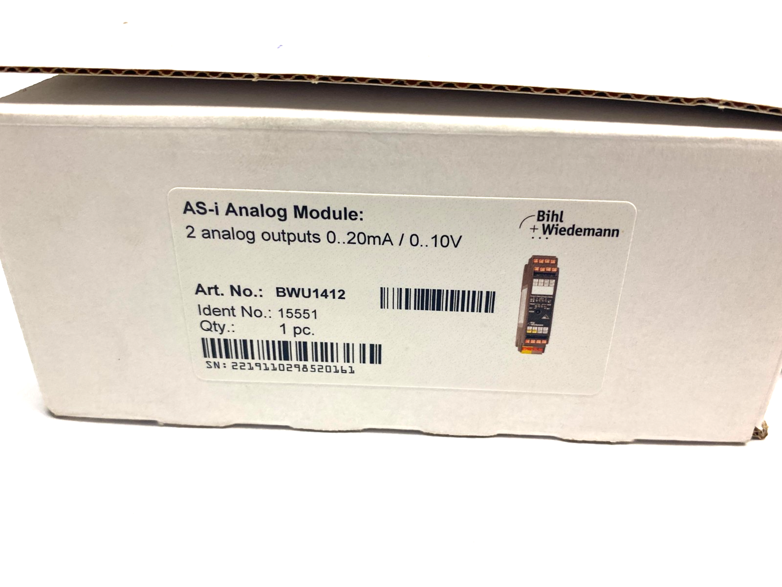 Bihl+Wiedemann BWU1412 AS-i Analog Module, 2 Analog Outputs 15551 - Maverick Industrial Sales