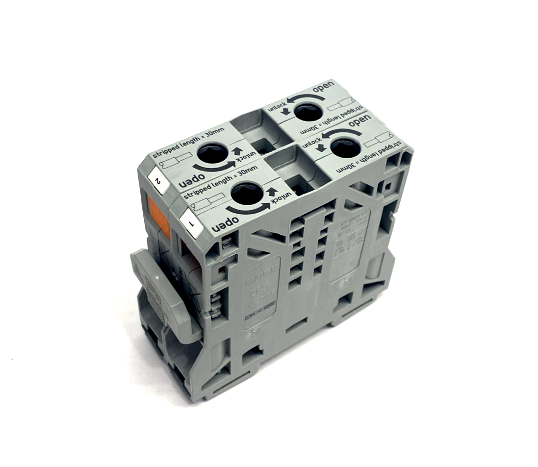 Wago 0285-0150 Terminal Block 150A 8-1/0 AWG 8-2/0 AWG 029424039560 LOT OF 2 - Maverick Industrial Sales