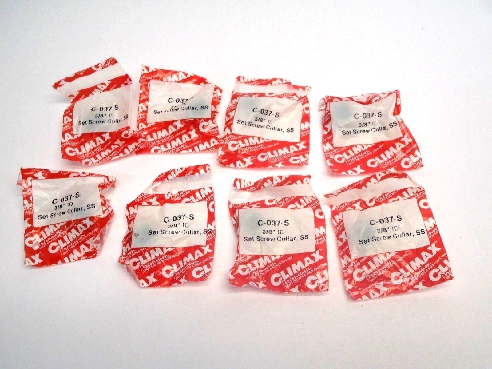 Climax C-037-S ⅜” ID Set Screw Collar SS LOT OF 8 - Maverick Industrial Sales