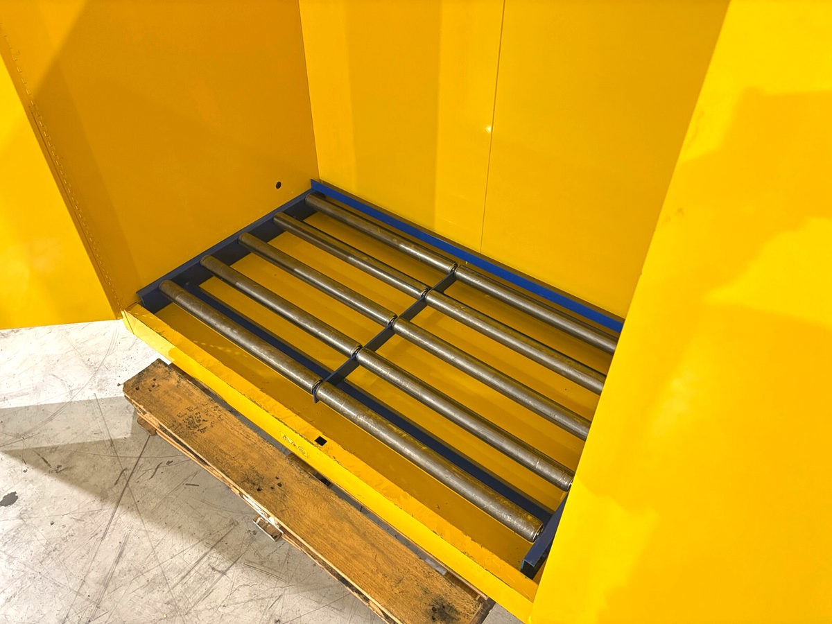 H-3686M | Uline Flammable Liquid Storage Cabinet, Yellow, 59"W x 34"D x 65"H - Used - Maverick Industrial Sales