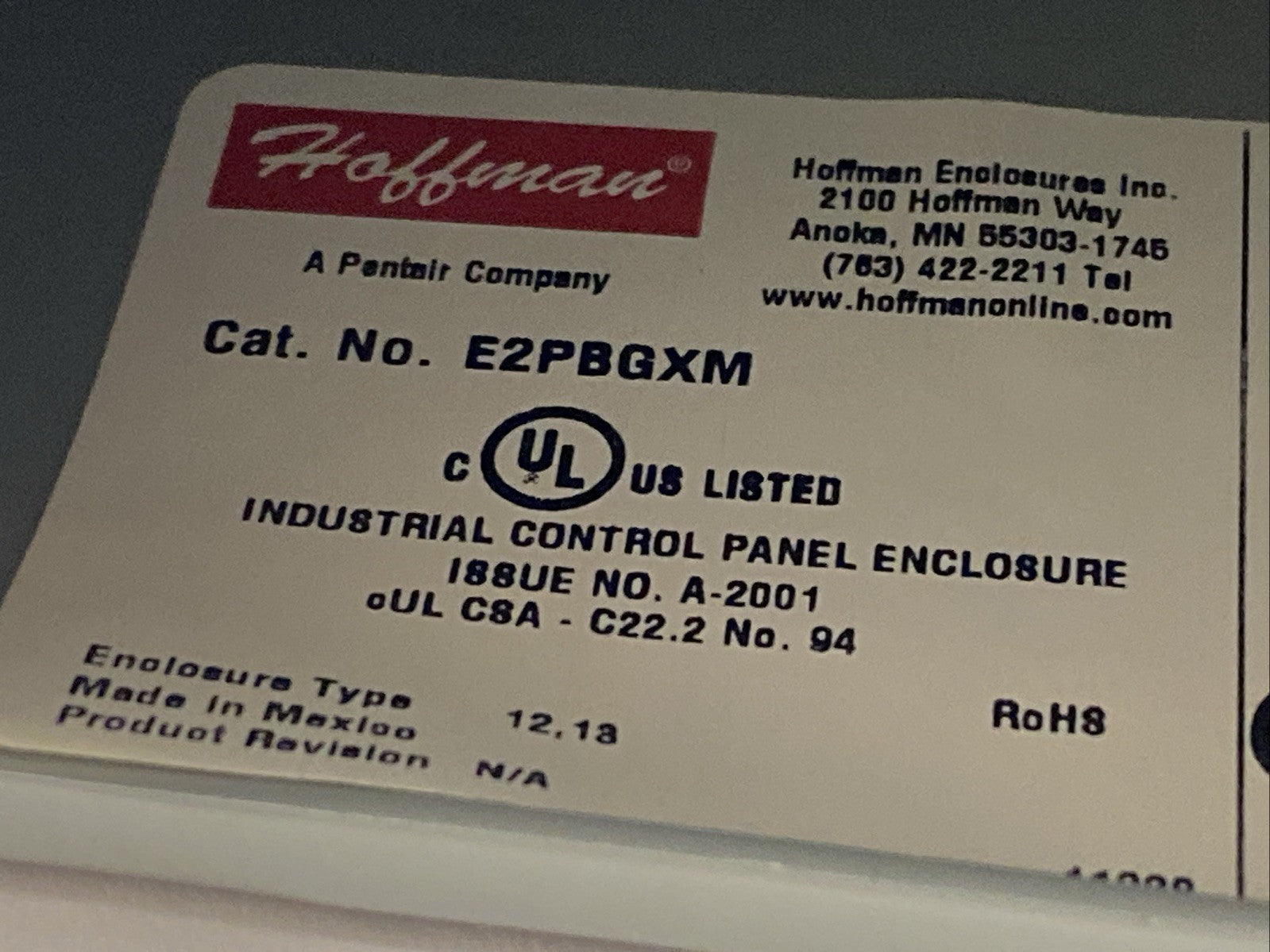 Hoffman E2PBGXM Deep Pushbutton Enclosure 2PB x 22.5mm - Maverick Industrial Sales