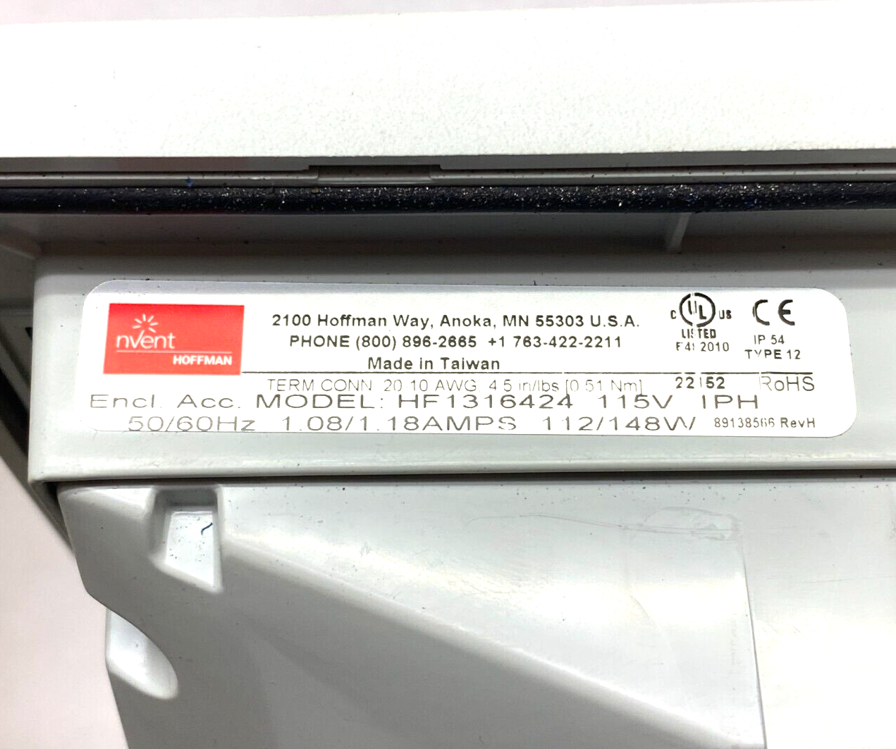 Hoffman HF1316424 Side Mount Filter Fan Thermally Protected 115V 484CFM Lt Gray - Maverick Industrial Sales