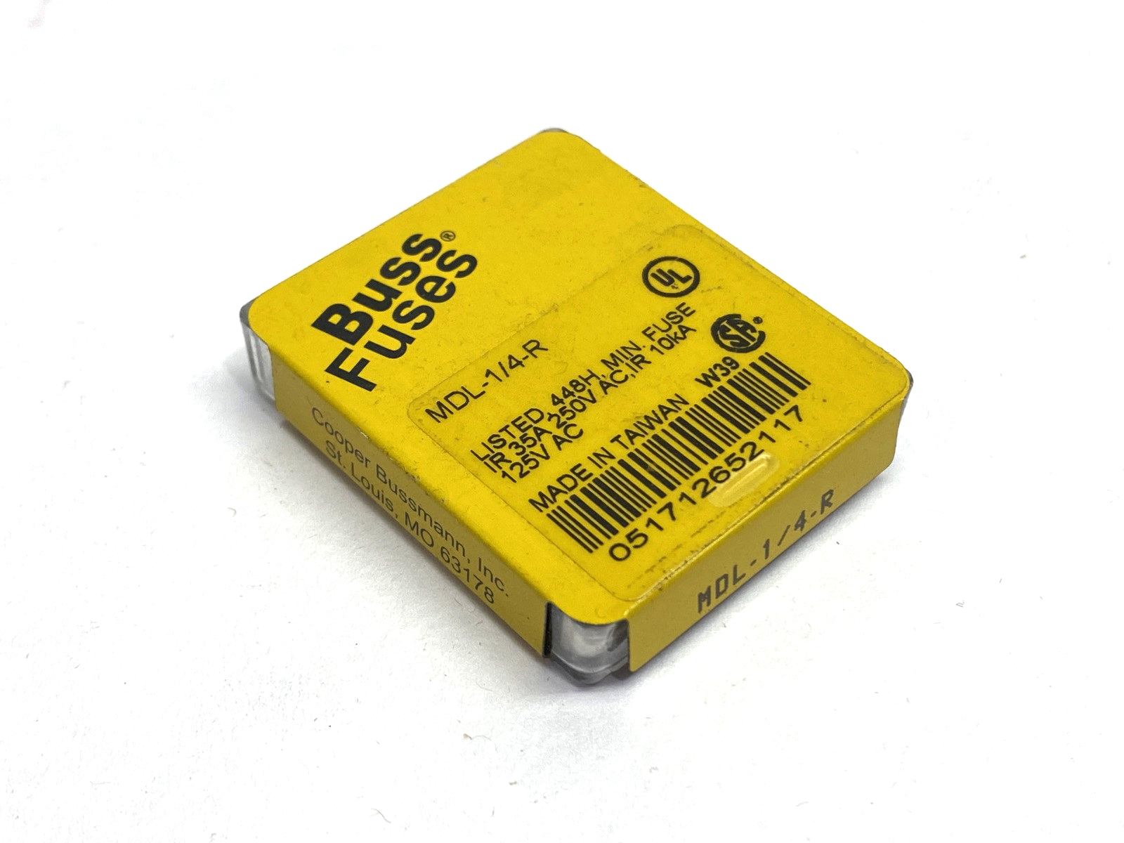 Cooper Bussmann MDL-1/4-R Miniature Fuse 0.25A 250VAC PACKAGE OF 5 - Maverick Industrial Sales