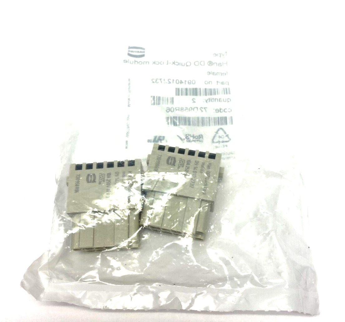 Harting 09140122732 Han DD Quick-Lock Module Female PKG OF 2 - Maverick Industrial Sales