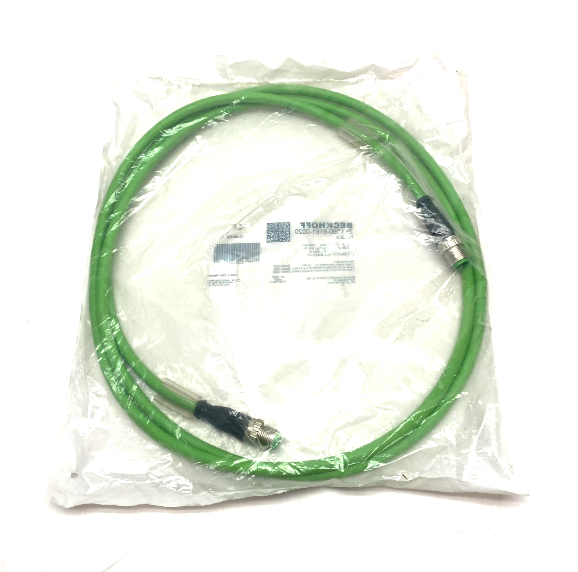 Beckhoff ZK1090-6161-0020 Double Ended EtherCAT Cable M12 4-Pin 2m 042269 - Maverick Industrial Sales