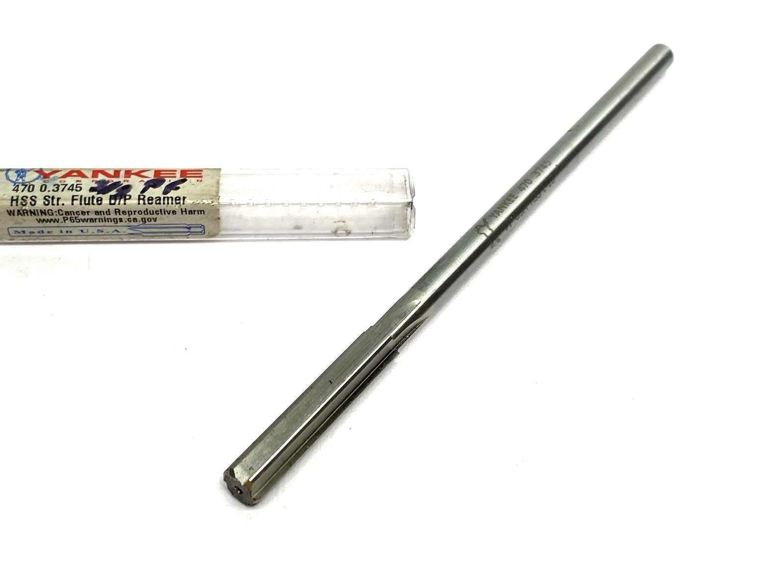 470 0.3745 | Yankee Straight Flute D/P Reamer HSS 0.3745 Dia - New – Open box - Maverick Industrial Sales