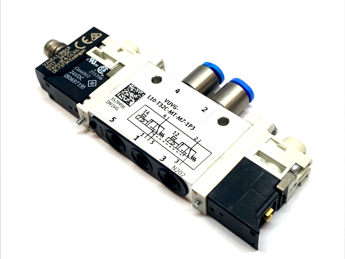 VUVG-L10-T32C-MT-M7-1P3 | Festo Solenoid Valve Closed 24V 574356 No Right Sub Base - Used - Maverick Industrial Sales