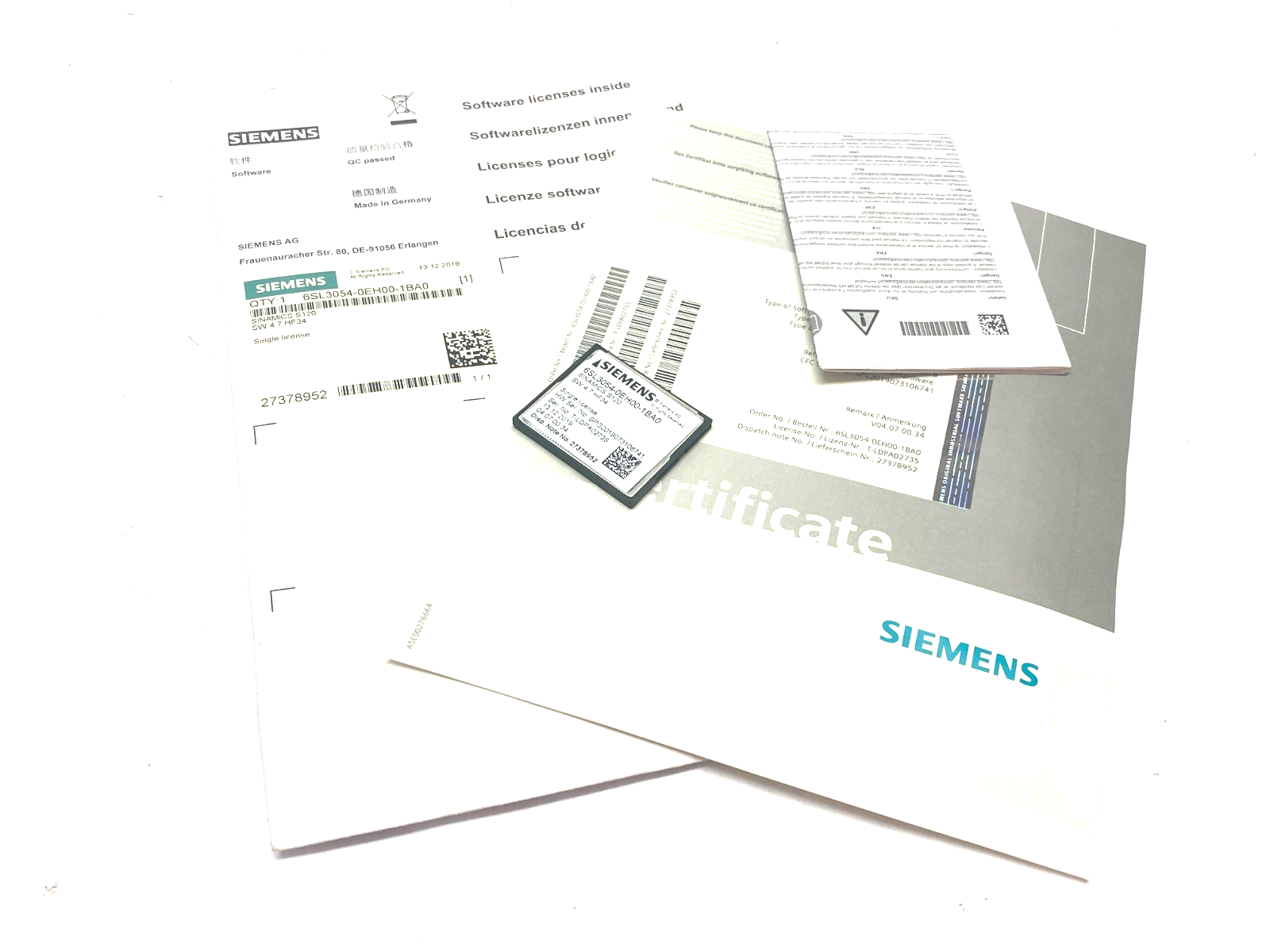 Siemens 6SL3054-0EH00-1BA0 SINAMICS S120 CompactFlash Card SW 4.7 HF34 - Maverick Industrial Sales