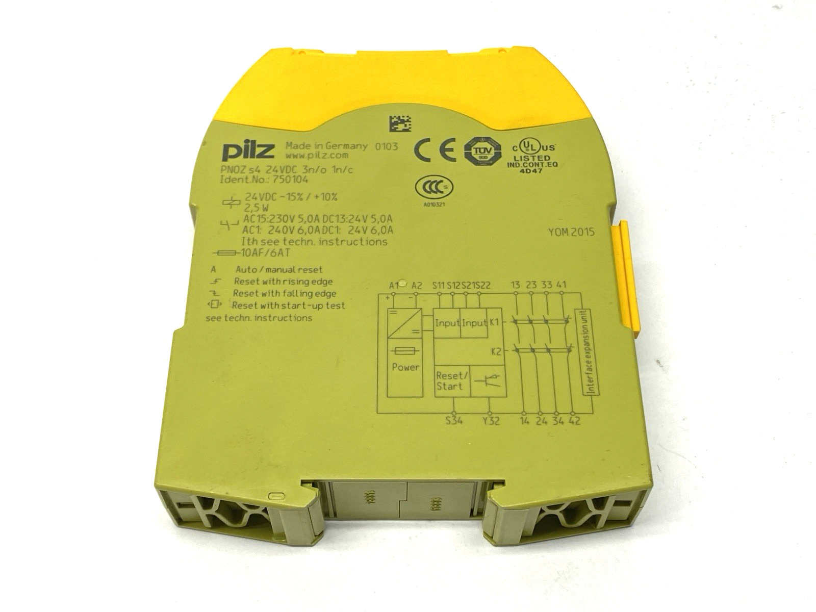 PNOZ s4 24VDC 3n/o 1n/c | Pilz Safety Relay 750104 NO TERMINALS & NO COVER - Used - Maverick Industrial Sales