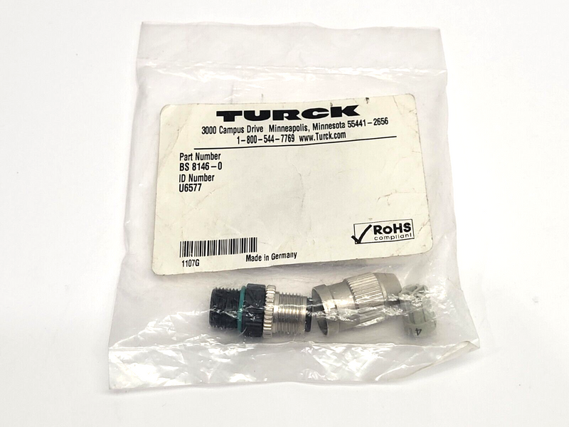 Turck BS 8146-0 M12 Connector U6577 - Maverick Industrial Sales