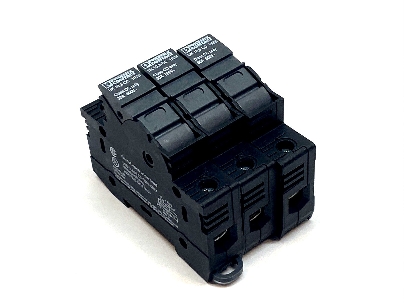 UK 10,3-CC | Phoenix Contact Fuse Terminal Block 600V 30A DIN Rail LOT OF 3 - Used - Maverick Industrial Sales