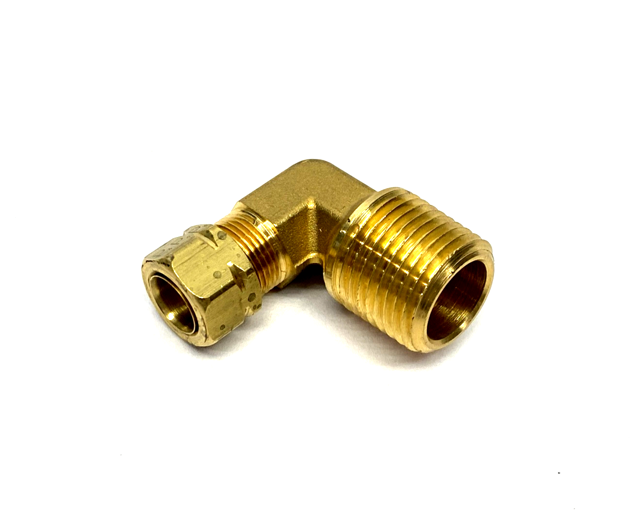 Parker 169CA-6-8 Brass Compression Elbow Fitting 3/8" Tube OD x 1/2" NPT 10-PACK - Maverick Industrial Sales