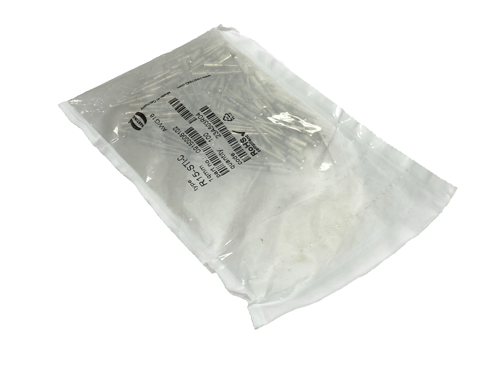Harting 09150006102 Crimp Contact 1qmm R15-STI-C LOT OF 100 - Maverick Industrial Sales