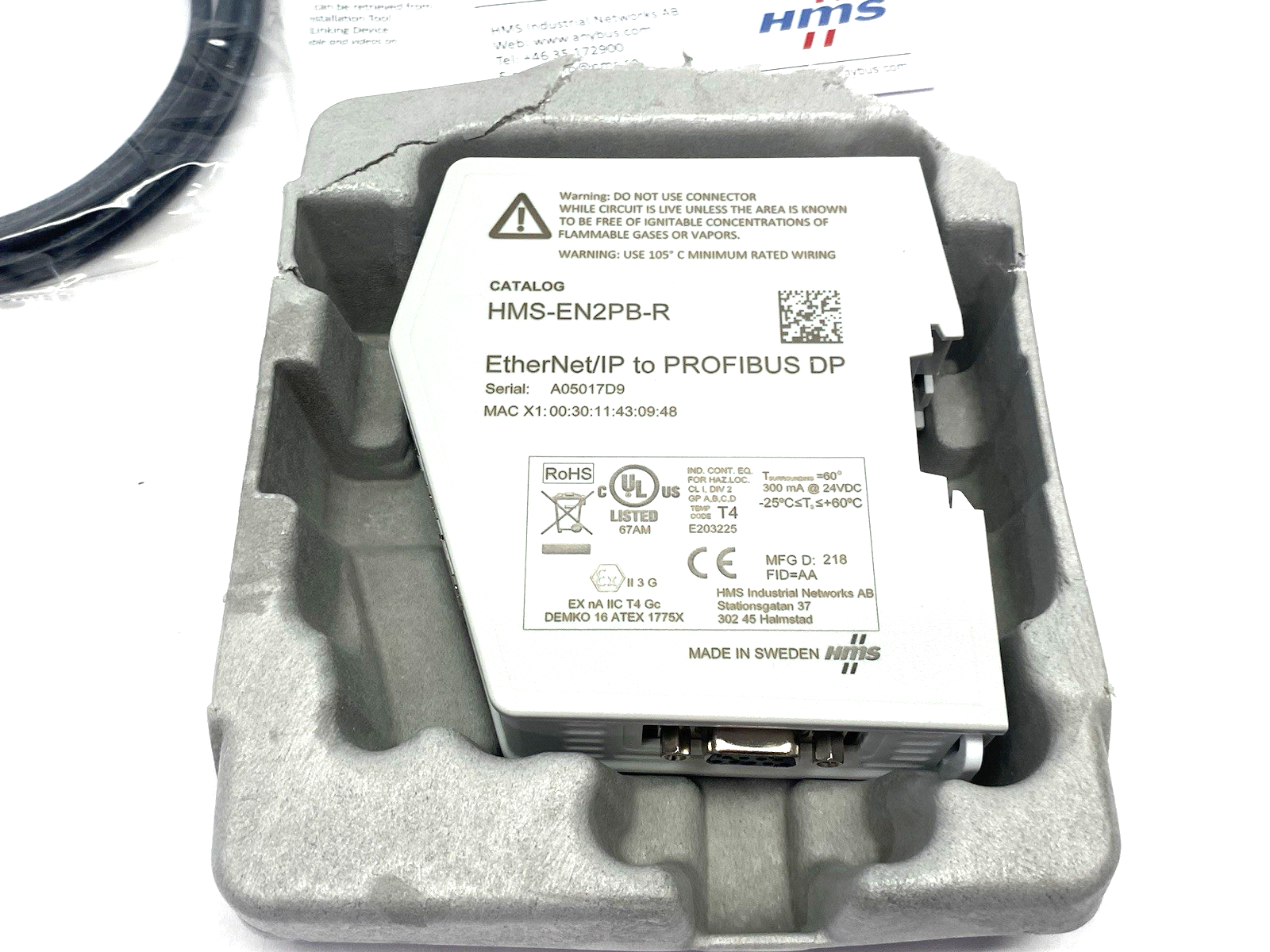 HMS-EN2PB-R | HMS Networks Anybus EtherNet/IP to PROFIBUS Linking Device Kit - New – Open box - Maverick Industrial Sales