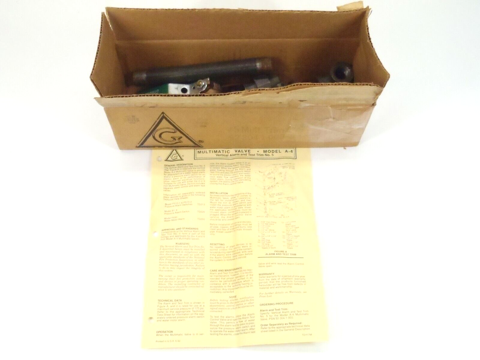 Grinnell 52-304-1-005 Mult Trim 4" - 6" Vertical Alarm & Test Trim #5 Model A-4 - Maverick Industrial Sales